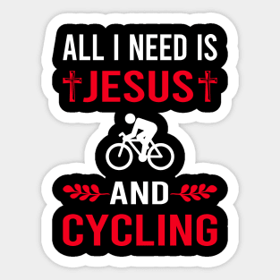 I Need Jesus And Cycling Cycle Cyclist Sticker